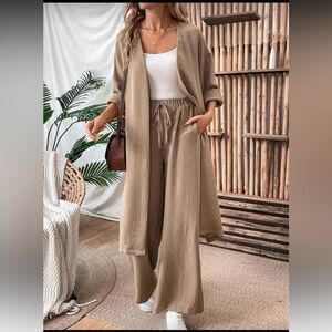 Elegant Tan Women's Pants & Jumpsuit Set